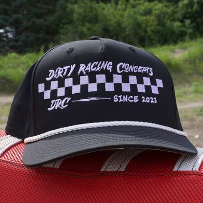 Black Checkered Rope Hat